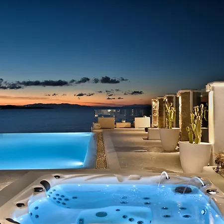 Mykonos Sea&sunset View Pool-hot Tub By Calypso Sunset 빌라 *