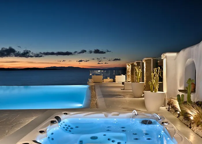Mykonos Sea&sunset View Pool-hot Tub By Calypso Sunset Villa *